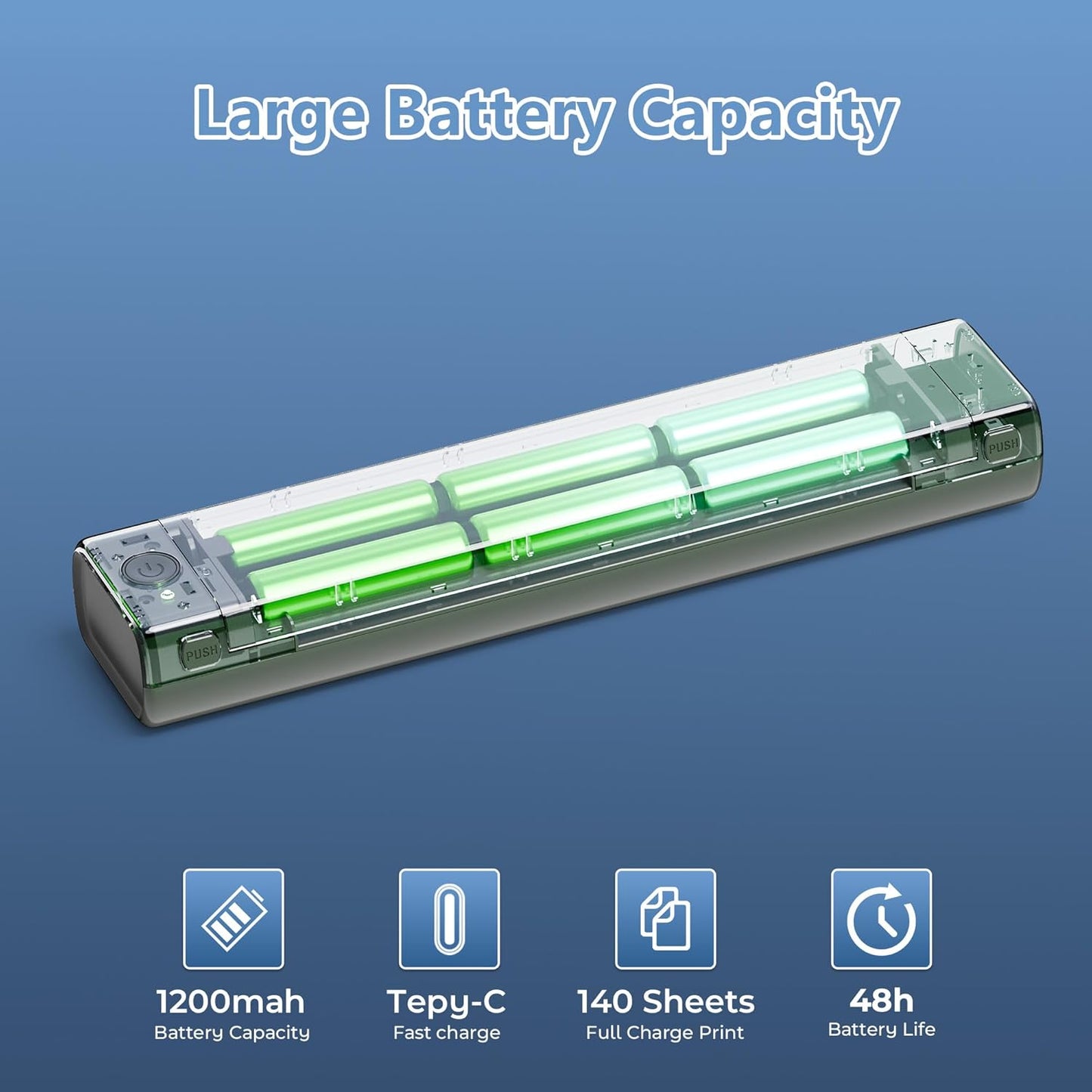 PrintGo M08™ — Portable A4 Thermal Printer (Bluetooth + USB)