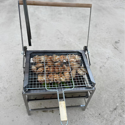 FireLift™ Pro 40 — Stainless Steel Auto-Flip Charcoal Grill (40×30 cm)